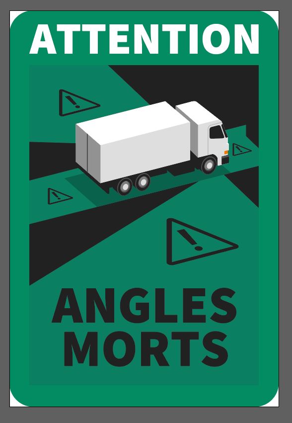 STICKERS ANGLES MORTS - MODELE VERT(NON OFFICIEL)