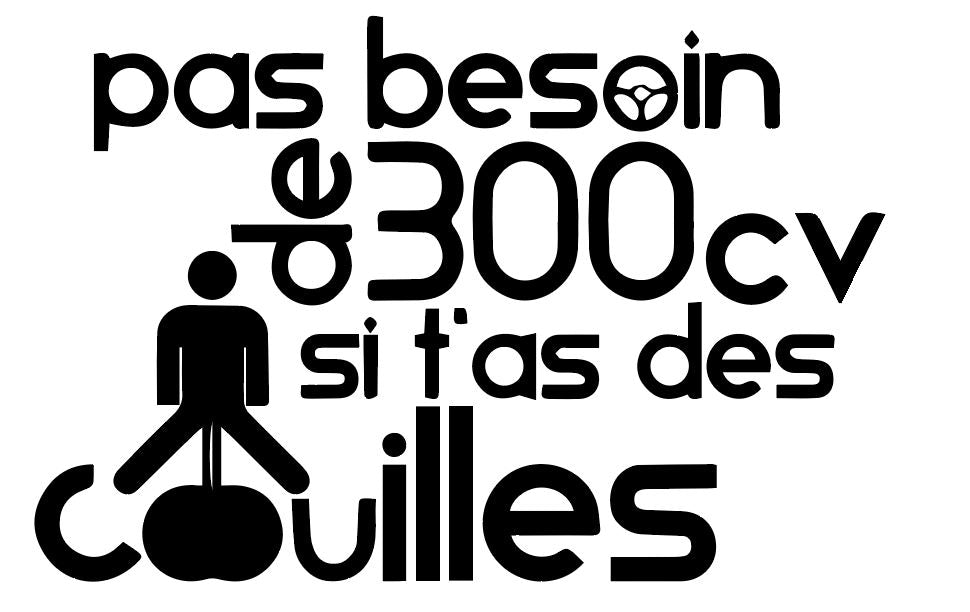 PAS BESOIN DE 300CV SI T'AS DES C******* - REF : PASBESOINDE300CV01